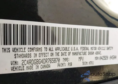 2013 Dodge Grand Caravan Se from USA, damaged, VIN 2C4RDGBG4DR765870